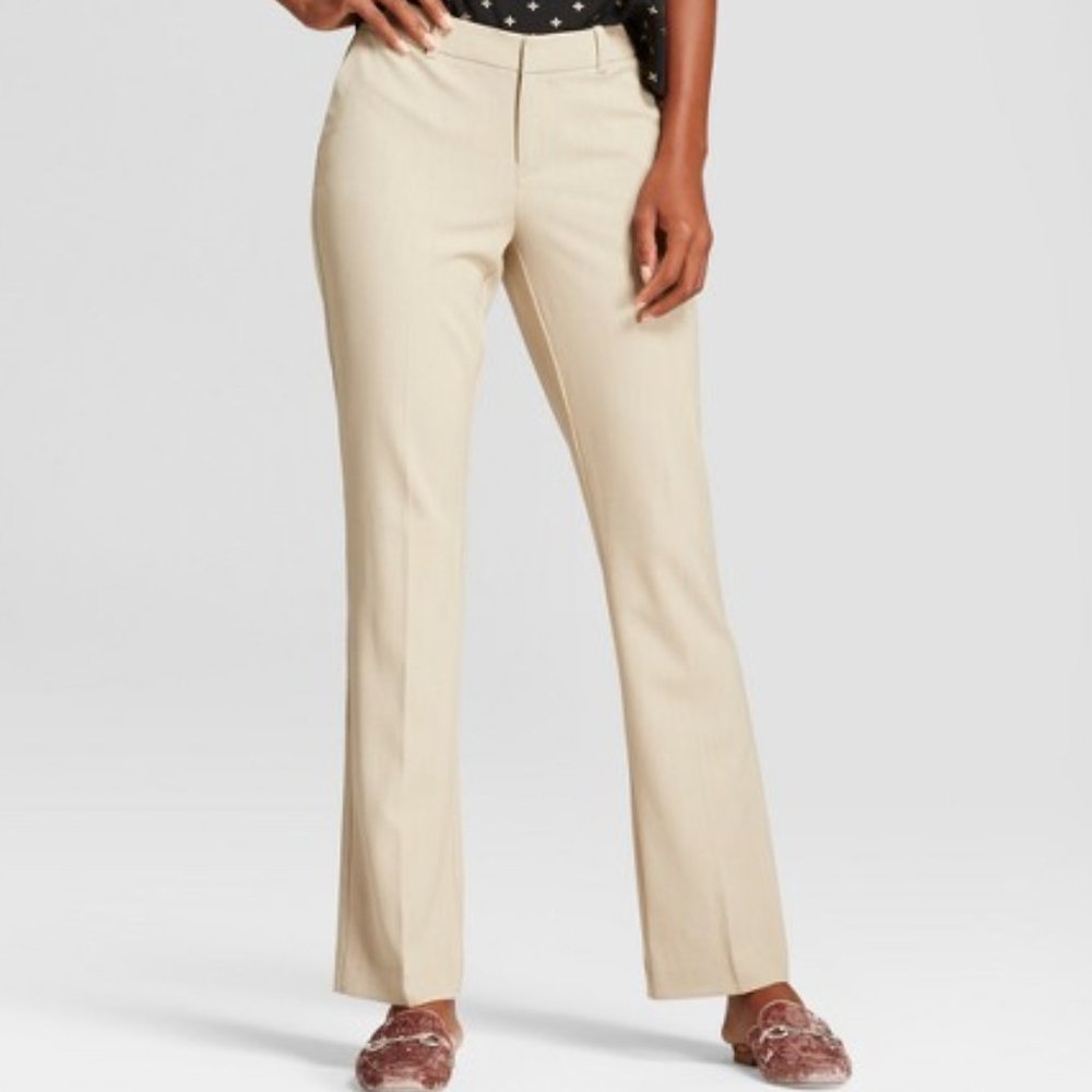 A New Day Women's Bootcut Bi-Stretch Twill Pants, Khaki, 16S
